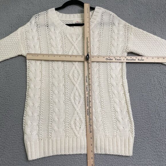 BETWEEN YOU & ME IVORY KNIT SWEATER 28% WOOL Sweater Small - Picture 6 of 8